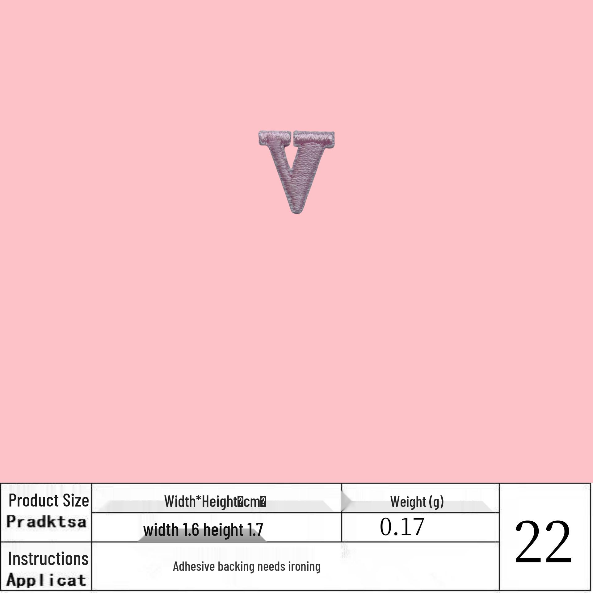 

Pink English Letter Iron-on Embroidery Cloth Patch for Clothing