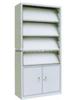 4-Layer Single-Sided Steel Magazine, Newspaper, and Book Rack Cabinet with Lower Shelf