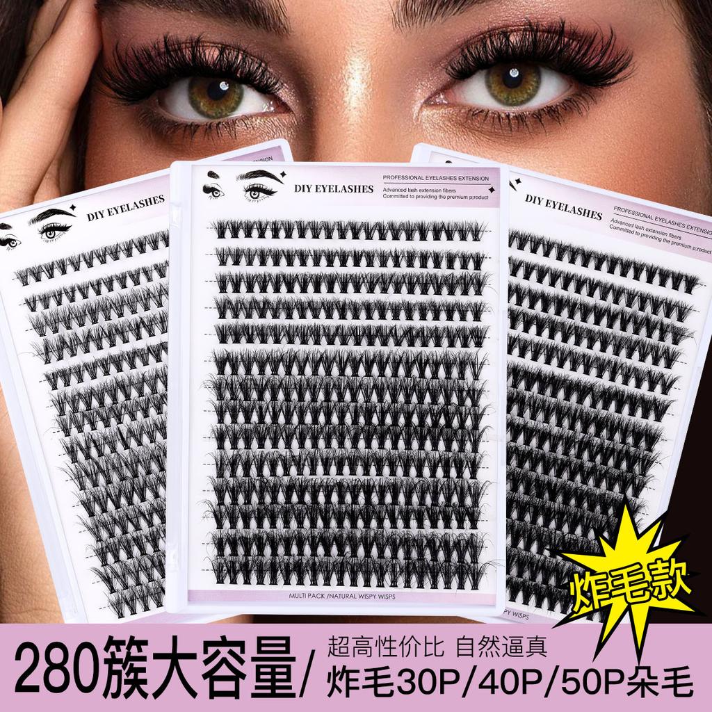 Diy Segmented Fried Hair Single Cluster False Eyelashes 14 Rows Large Capacity Daily Makeup