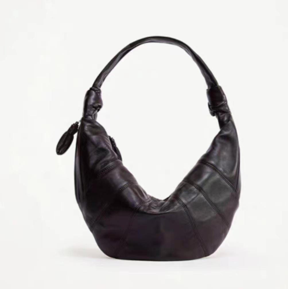 [Haute Couture] Torba Croissant ze skóry owczej w stylu celebryckim: Neutralna, Niszowa Torba Messenger