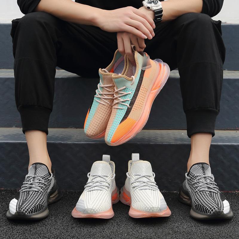 2025 Sommer atmungsaktive Fliegenstrick-Mesh-Schuhe Herren Jugend Sport- und Freizeitschuhe vielseitige Studenten-Kokosschuhe Luftpolsterschuhe