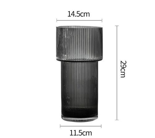 Simple Transparent Glass Striped Vase Bedroom Flower Arrangement Container Household Hydroponic Vase Wedding Art Home Decoration
