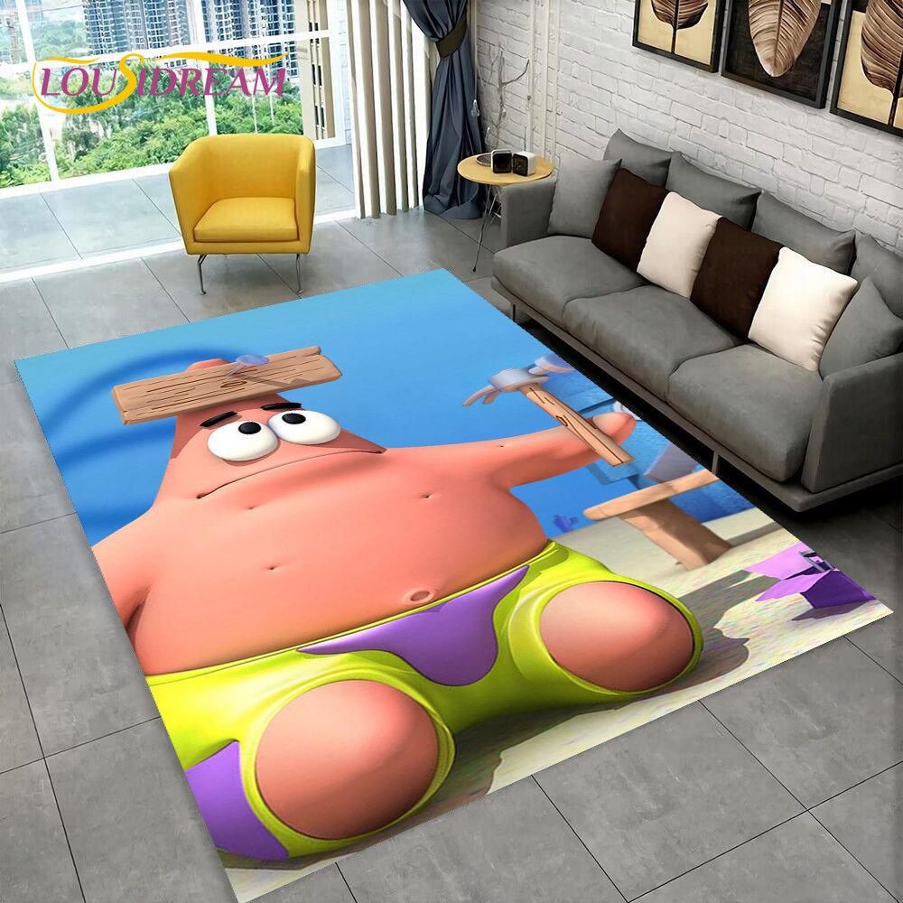 Cartoon S-SpongeBob Area Rug,Carpet Rug for Home Living Room Children Bedroom Sofa Doormat Decor,kids Play Non-slip Floor Mat