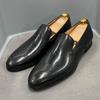 Italian style hand-painted letter men's shoes leather dress shoes men's loafers one-pedal business casual shoes