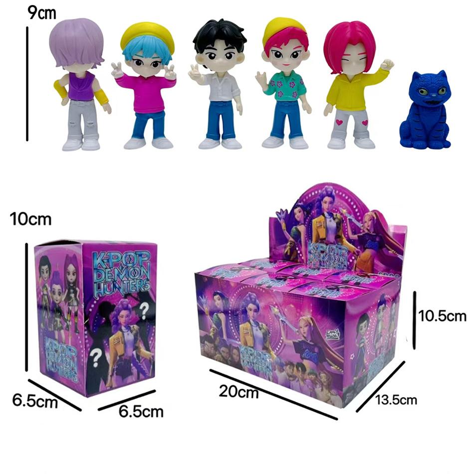 6 Stück Kpop Dämonenjäger Blind Box Saja Boys Anime Figur Schreibtischstatuen Ornament Halloween/Weihnachten Kindergeschenke Spielzeug Geburtstagsgeschenke