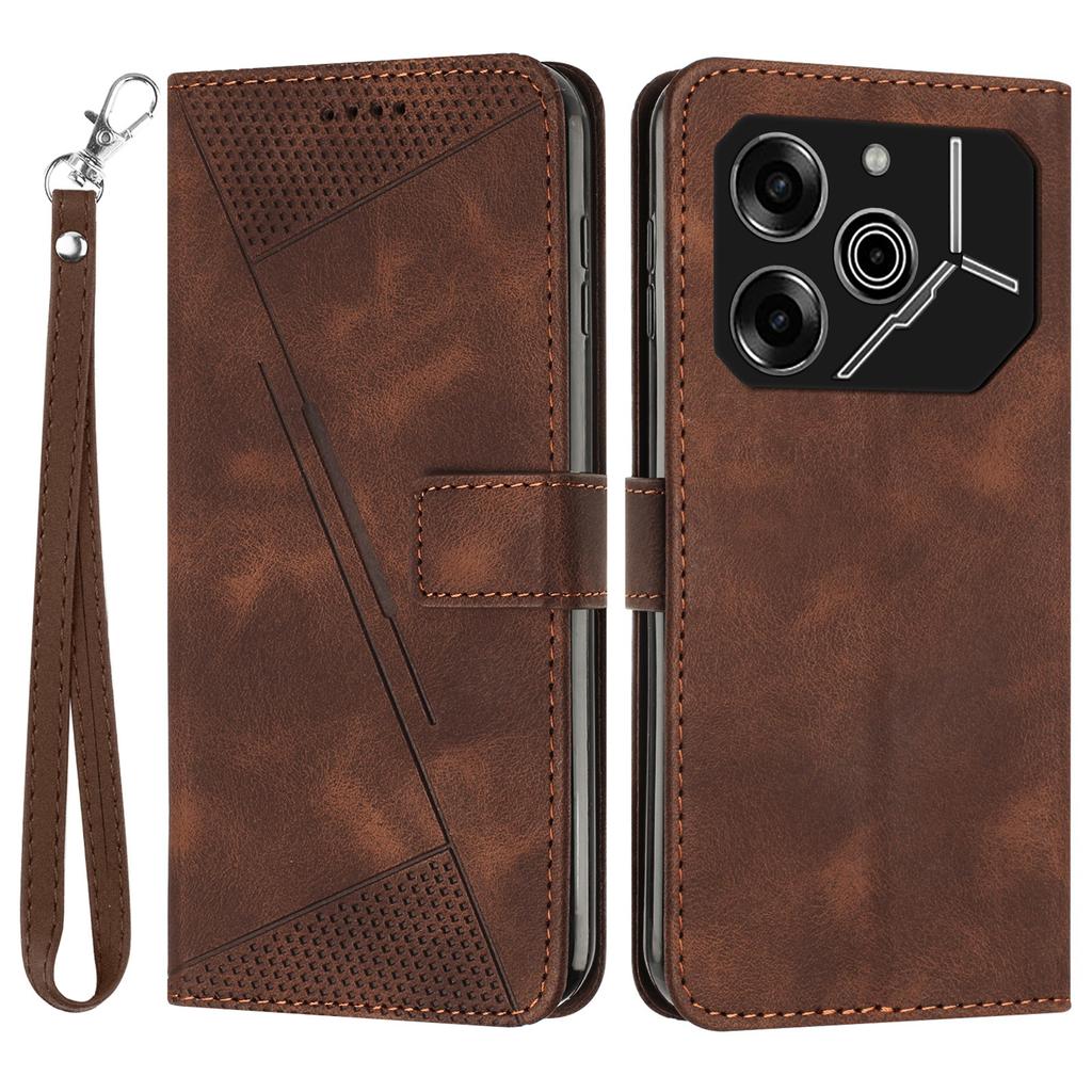 Für TECNO Pova 6 Pro 5G LI9 Hülle Dreieck geprägte PU Leder Brieftasche Smartphone Hülle