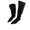 Western Cowboy Boots Women's Coarse Heel Suede Low Heel Skinny Big Tube Around Long Tube But Knee Retro Folded Pile Boots Women