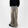 JYL Men's Cargo Flare Jeans American Vintage Camo Spring Lumberjack Straight Denim