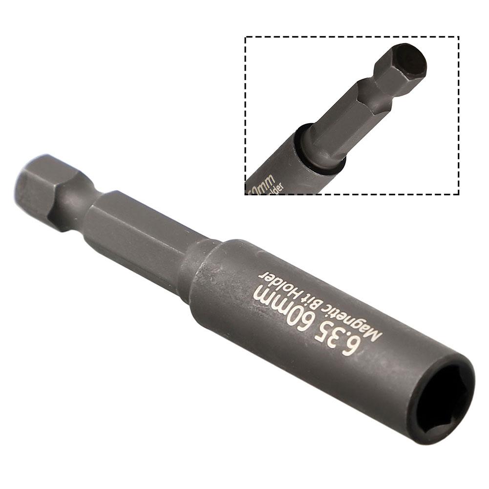 2/5pcs Screwdriver Bit Holder 1/4In Hex Shank Extension Rod Screwdriver Magnetic Transfer Extension Rod 60mm Drill Bits Adapter
