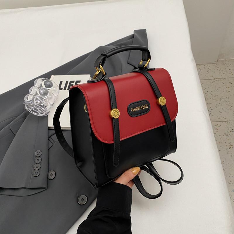 

Trendy Casual Korean Women s Small Backpack Stylish Pu Material Daypack For Autumn Use бордовий
