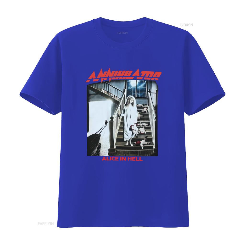 Annihilator Band Alice In Hell T Shirt Black  All Sizes Rock Fans Must Have TA4483 Vintage Washed Graphic Casual Stylish