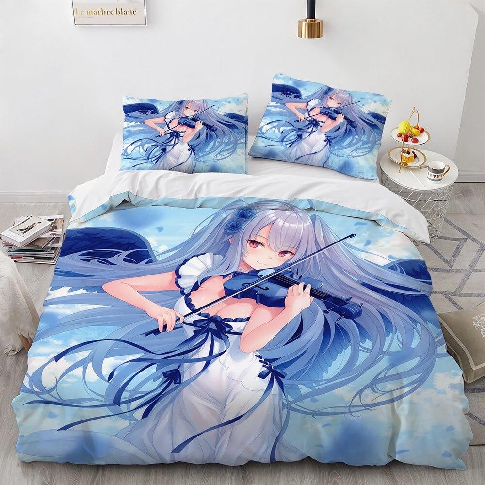 Kawaii Anime Sexy Girl Bedding Set Boys Girls Twin Queen Size Duvet Cover Pillowcase Bed Kids Adult Fashion Home Textileextile