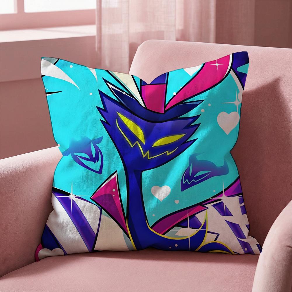 H-Helluva Boss CARTOON Cushion Cover Multi-Scene Pillow Cover for Home & Car - Reversible, Soft & Durable for Daily Use