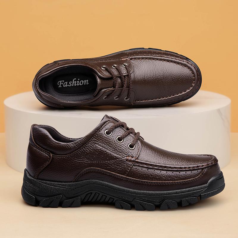Fashion Slip Resistent Luxury Man Leisure Hiking Shoes Genuine Leather Male Outdoor Shoes Fashion Driving Shoes Comfy Business Footwear