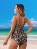 New European & American Ruffled One-Piece Bikini: Women's Belly-Concealing Swimsuit for Vacation