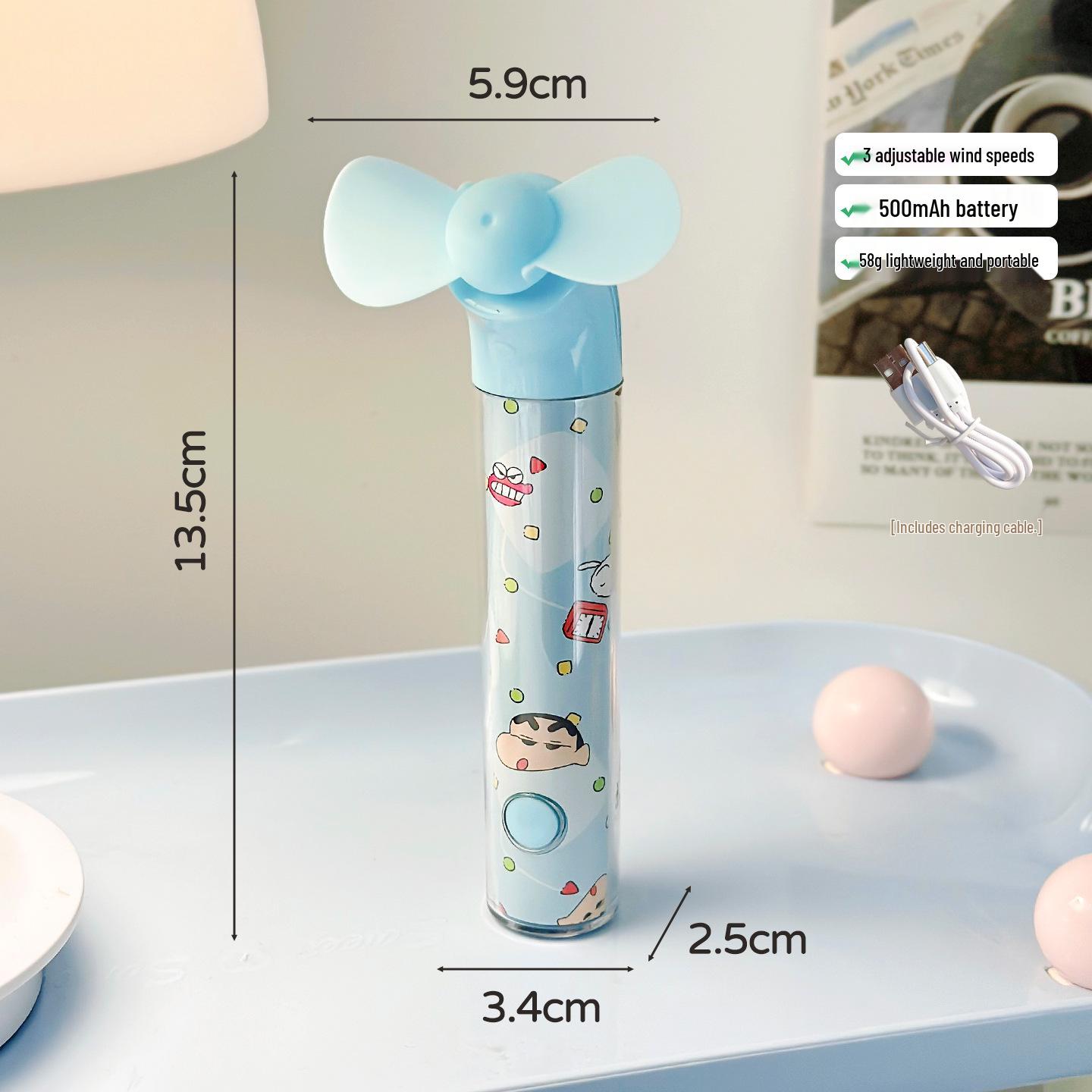 

Crayon Shin-chan Portable Rechargeable Mini Fan with Lanyard for Kids