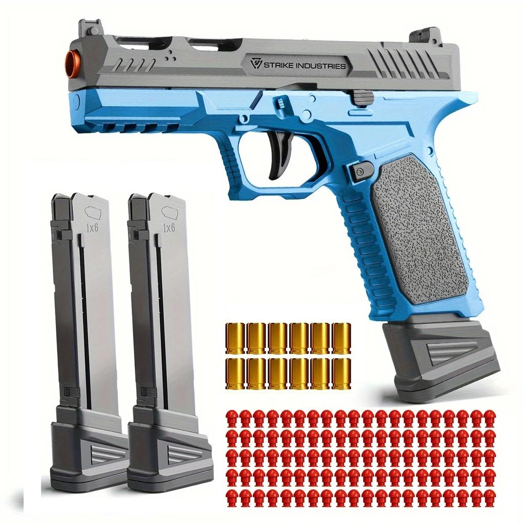 Continuous Firing Toy Gun SIG17 Shell Ejceting AutomaticEVA Foam Blaster Outdoor CS Shooting Weapons Pistol for Kids Gift
