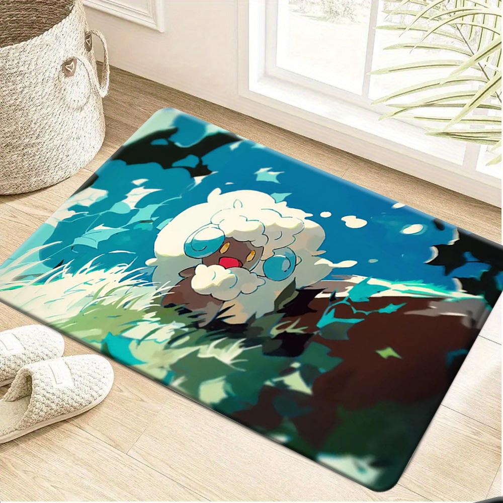 Cute Jirachi Colorful Sunset Sky Pokemon Soft Non-Slip Absorbent Indoor Bedroom Entrance Doormat Floor Rug 40x60cm