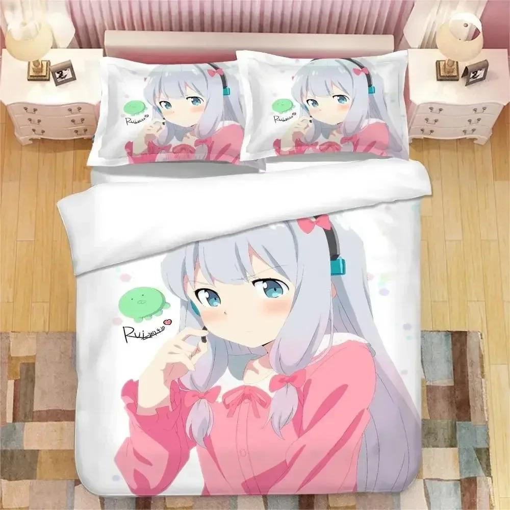 Mädchen Izumi Sagiri Bettwäsche-Set Bedrucktes Bettset mit Kissenbezug Bettbezug Weich Queen King Size Bettwäsche Heim Bettwäsche