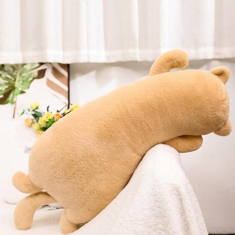 Cute Cat Stuffed Animal Pillow Long and Soft Perfect for Kids Bed or Sofa Decor