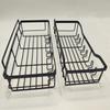 2Pcs/Set 6-Hook Punch-Free Carbon Steel Storage Basket Bathroom Draining Organization Rack