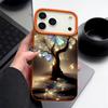 Shining Fantasy Tree Butterfly Pattern Case For iPhone 17 Pro Max iPhone 16 Pro Max 15 14 13 12 11 16E Air Luxury Leather Texture Silicone Cover