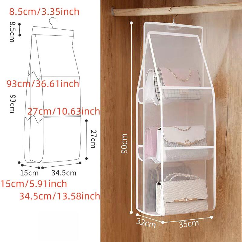 Handbag Hanging Organizer Hanging Wardrobe Organizer Three-dimensional Storage Hanging Bag Handbag Organizer for Closet