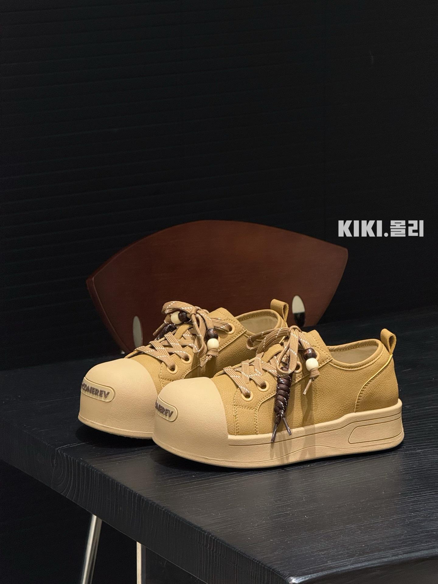 

Couple platform white shoes versatile Mickey big head shoes women s sports and leisure board shoes niche heightening bread shoes women s tide 39 хакі