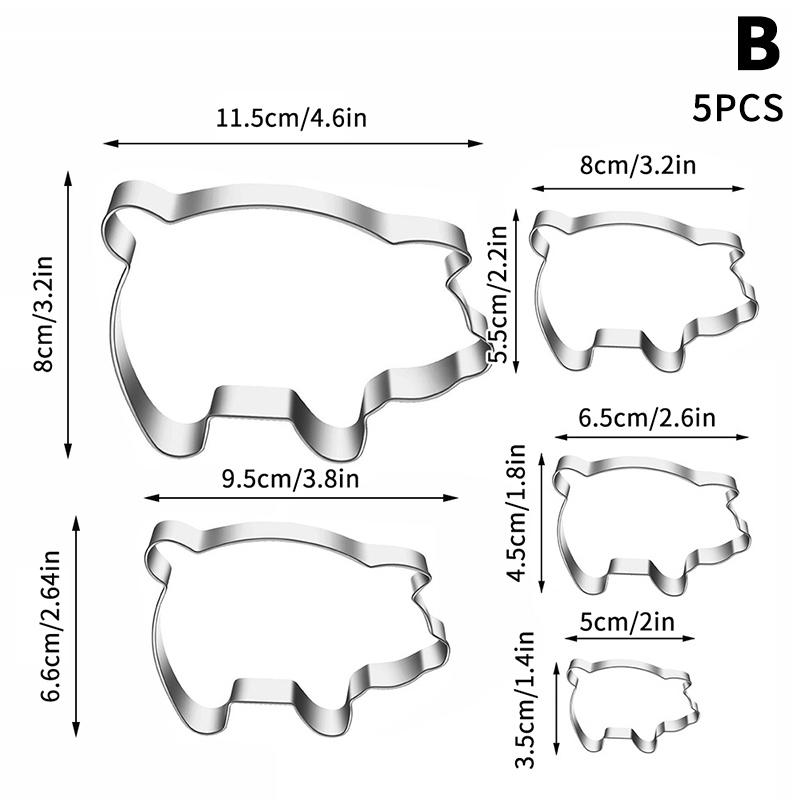 

3/5 шт. DIY формочки для печенья формы для печенья формы для печенья формочки для печенья из нержавеющей стали гаджеты для выпечки в форме животных в виде свиней 5pcs