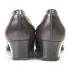 USED/Made In Japan TRUSSARDI High-Quality Leather Low Heel Pumps 23.5 Dark Brown