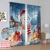 2pcs,2D Plane Printing Popular Curtains Christmas Snowman Winter Holiday Gifts (3) Durable 100% Polyester Fabric (without Rod)