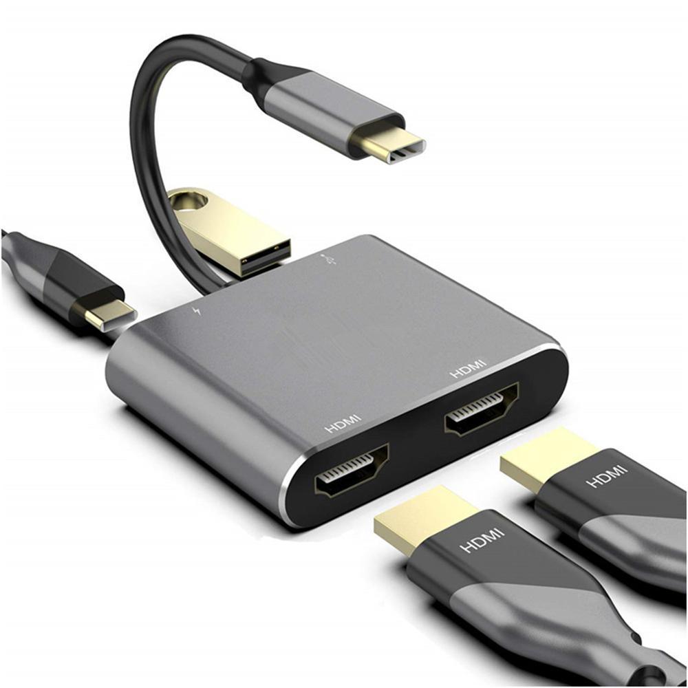 USB-C Hub 4-in-1 Dual HDMI Adapter for MacBook
