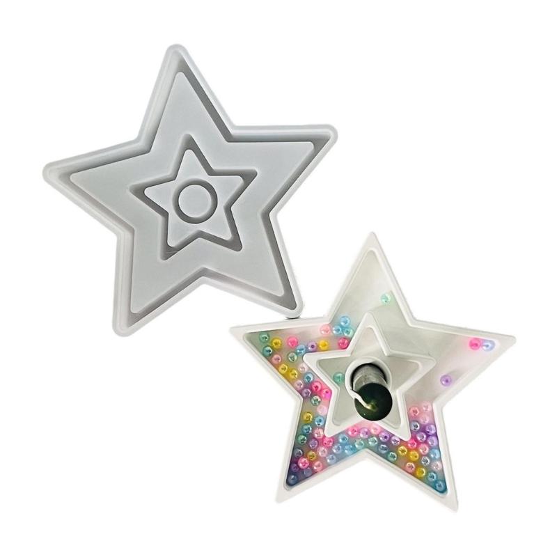 

Star Shape Candle Holders Silicone Molds Heat Resistant Food Grade Candlestick Base Casting Molds For Resin Art Projects 1