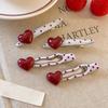 4Pcs Red Hearted Cherry Polka Hair Clip With Sweet And Cute Side Hair Bands And Hair Accessories For Women Girls Gifts