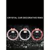 1pc Car One Click Start Decoration Sticker Interior Button Inlaid with Diamond Bow Crystal Bell Pendant Ignition Ring