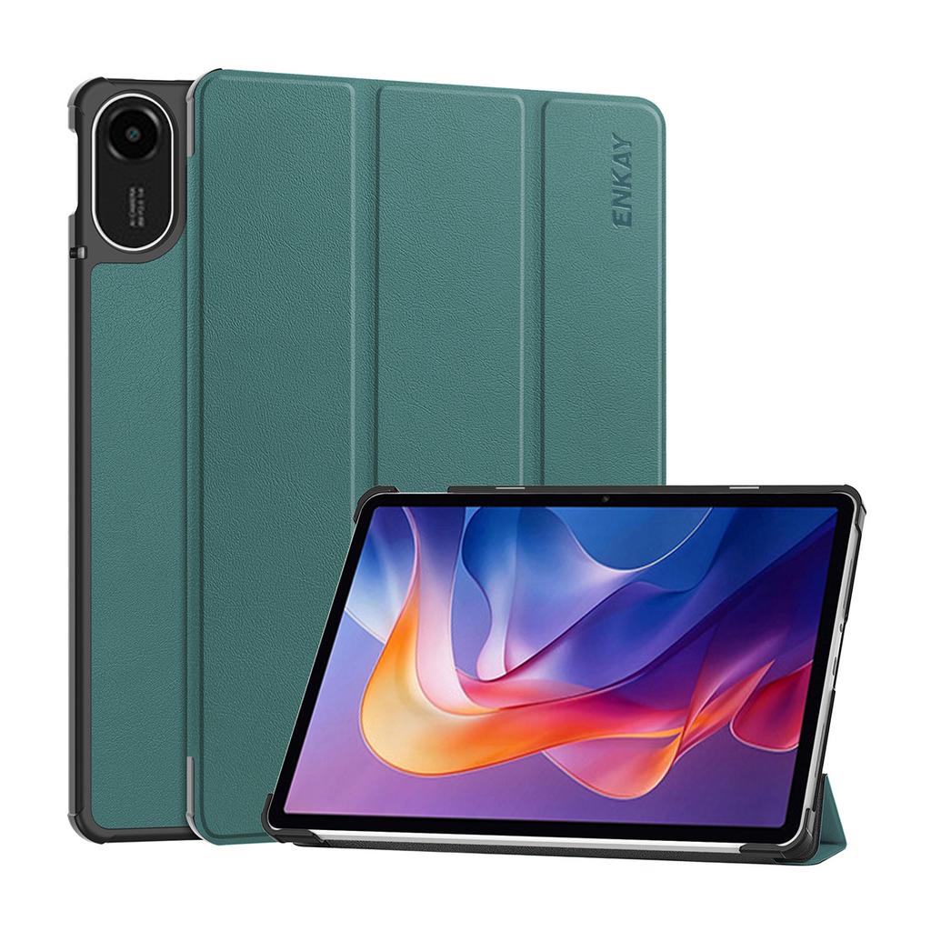 For Xiaomi Redmi Pad 2 Trifold Stand Cover ENKAY HAT PRINCE PU Leather+PC Tablet Case with Auto Wake/Sleep