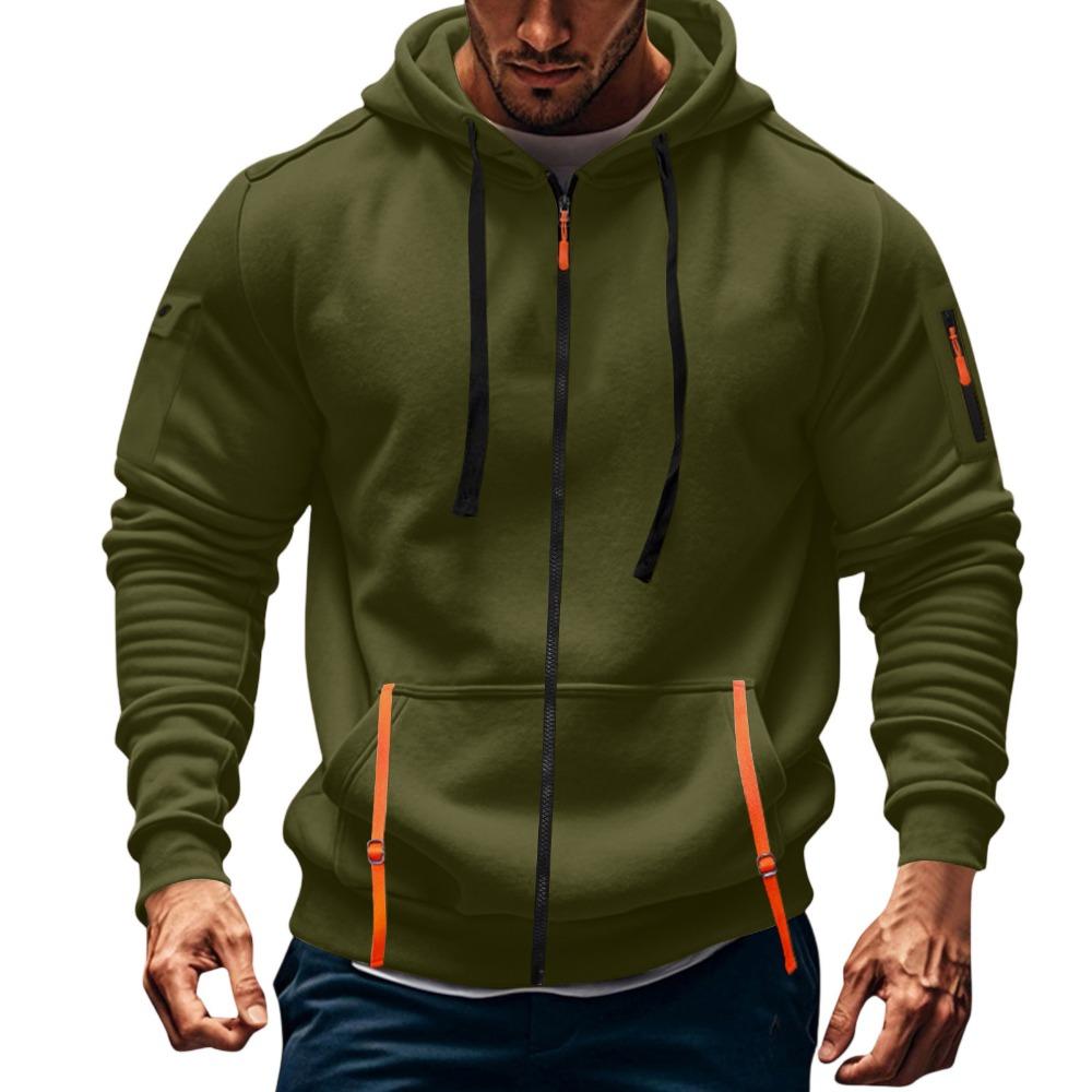 Men's Sportswear Y2K Trend Innovation Men's Hooded Sweatshirt New Multi-pocket Cardigan Fleece Sweatshirt Jacket