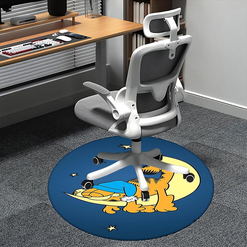 

Garfield,Moon Chair mat Round Rug Office carpet, Machine Washable, Non slip, Suitable for Living Rooms, Bedrooms 80cm