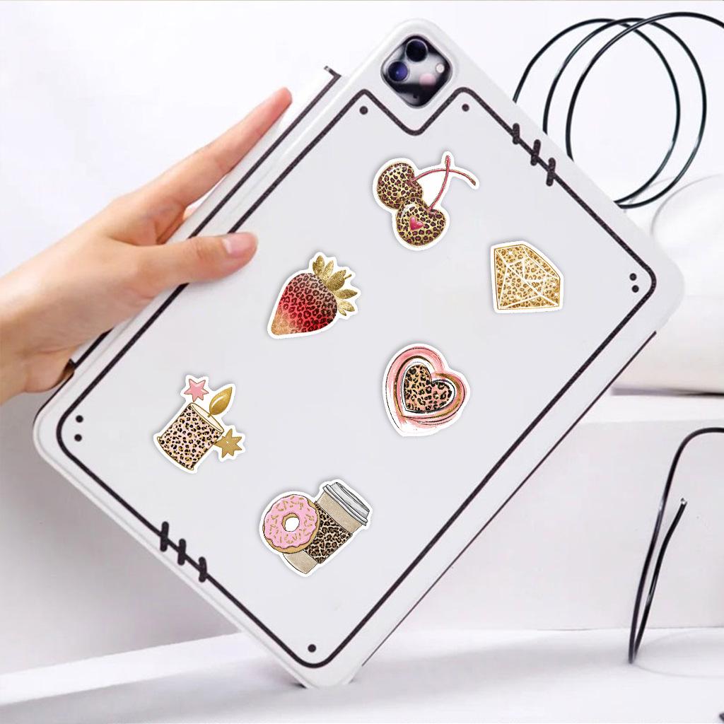 55pcs Retro Leopard Print Cartoon Graffiti Stickers - Waterproof Decals for Suitcases, Guitars, Skateboards