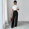 Petite Women's High-Quality Straight-Leg Wide Suit Pants for Fall/Winter
