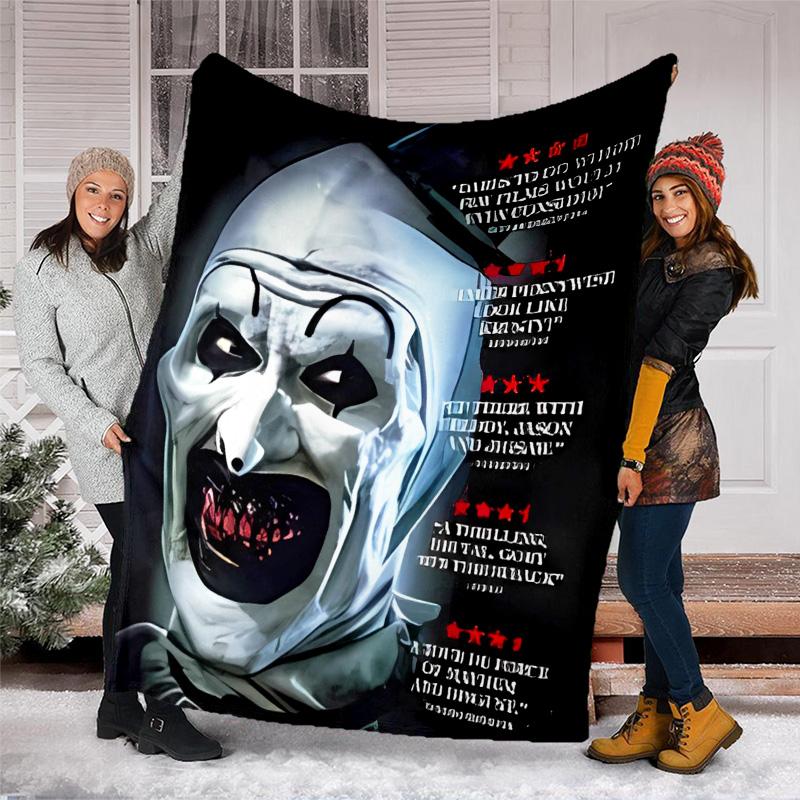 Coperta plaid stampata Art the Clown Terrifier1—leggera, morbida, calda;coperta versatile per tutte le stagioni—perfetta come coperta per l'aria condizionata, coperta per il riposino