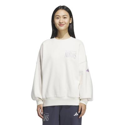 Sweatshirt à capuche Adidas VER crew blanc craie taille M doublé polaire, femme, TA374, (KA0972),