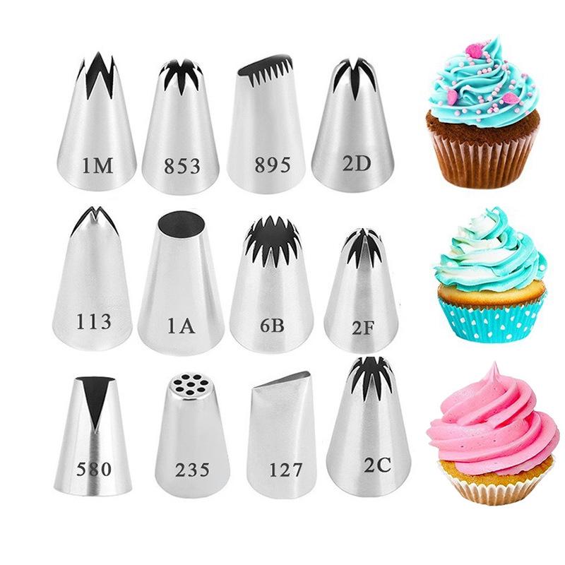 

304 Stainless Steel Medium-Sized Decorating Nozzle for Cakes and Cookies 2C