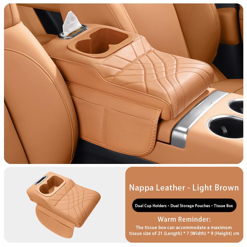 Car Center Console Armrest Cushion For MINI COOPER COUNTRYMAN Storage Bag 2 Cup Holder Tissue Bag Armrest Heightening Pad Cover