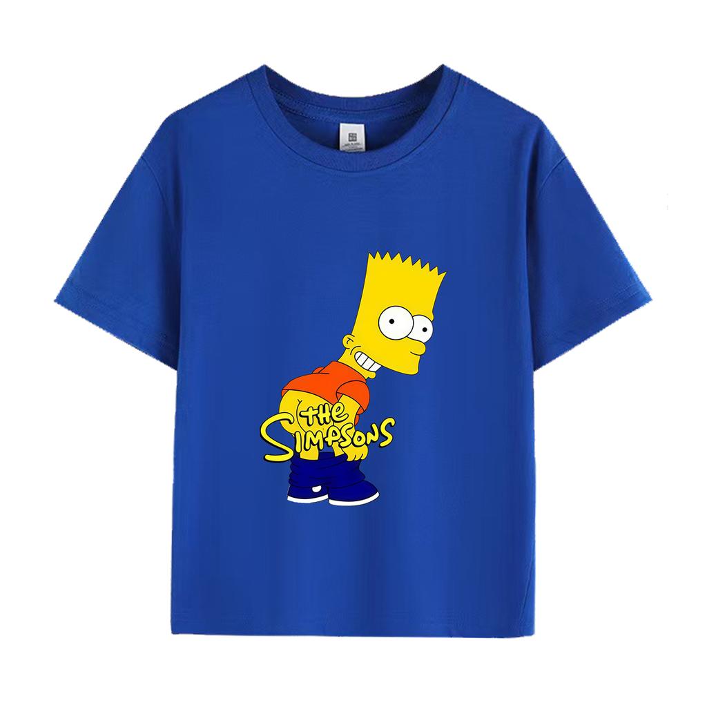 Simpsons Funny Printed TShirt Kids Fashion Trend Top Boys Girls All Seasons Cotton Crew Neck Short Sleeves