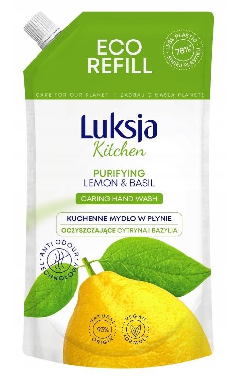 Luksja Kitchen Soap Refill - Lemon & Basil, 400ml