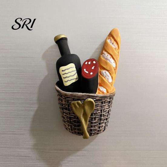 3D Simulated Food Magnet Refrigerator Resin Fruit Bread Fridge Ornament Home Kitchen Office Whiteboard Locker Magnetic Decoration