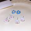 Small Fresh Resin Flower Earrings for Women Simple  Fashion Cute Camellia Stud Earrings Mini White Pink Blue Jewelry
