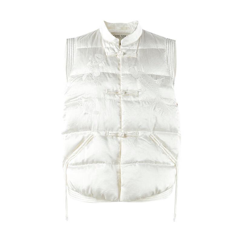 Autumn Water Lady Embroidered Chinese Style Down Vest