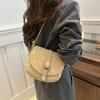 Elegant Retro Saddle Bag 2024 Trendy Shoulder Bag For Women Simple Casual Pu Crossbody Bag